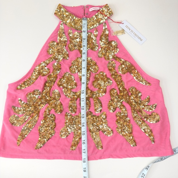 NWT Frances Valentine Sequin Embellished Top Sz XL - Picture 4 of 12